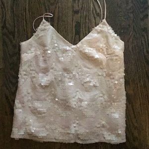 COREY LYNN CALTER Sequin Scalloped Gatsby Tank Top